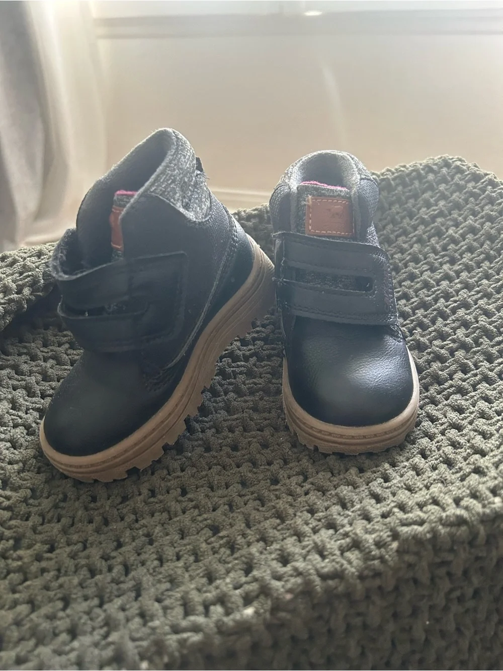 Carter's Black Kids Ankle Boots with Tan Outsole
